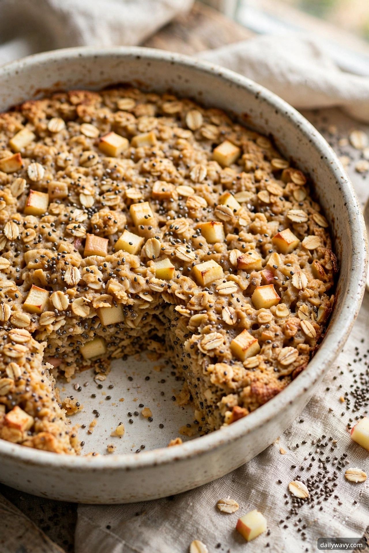 Apple baked oatmeal with chia seeds