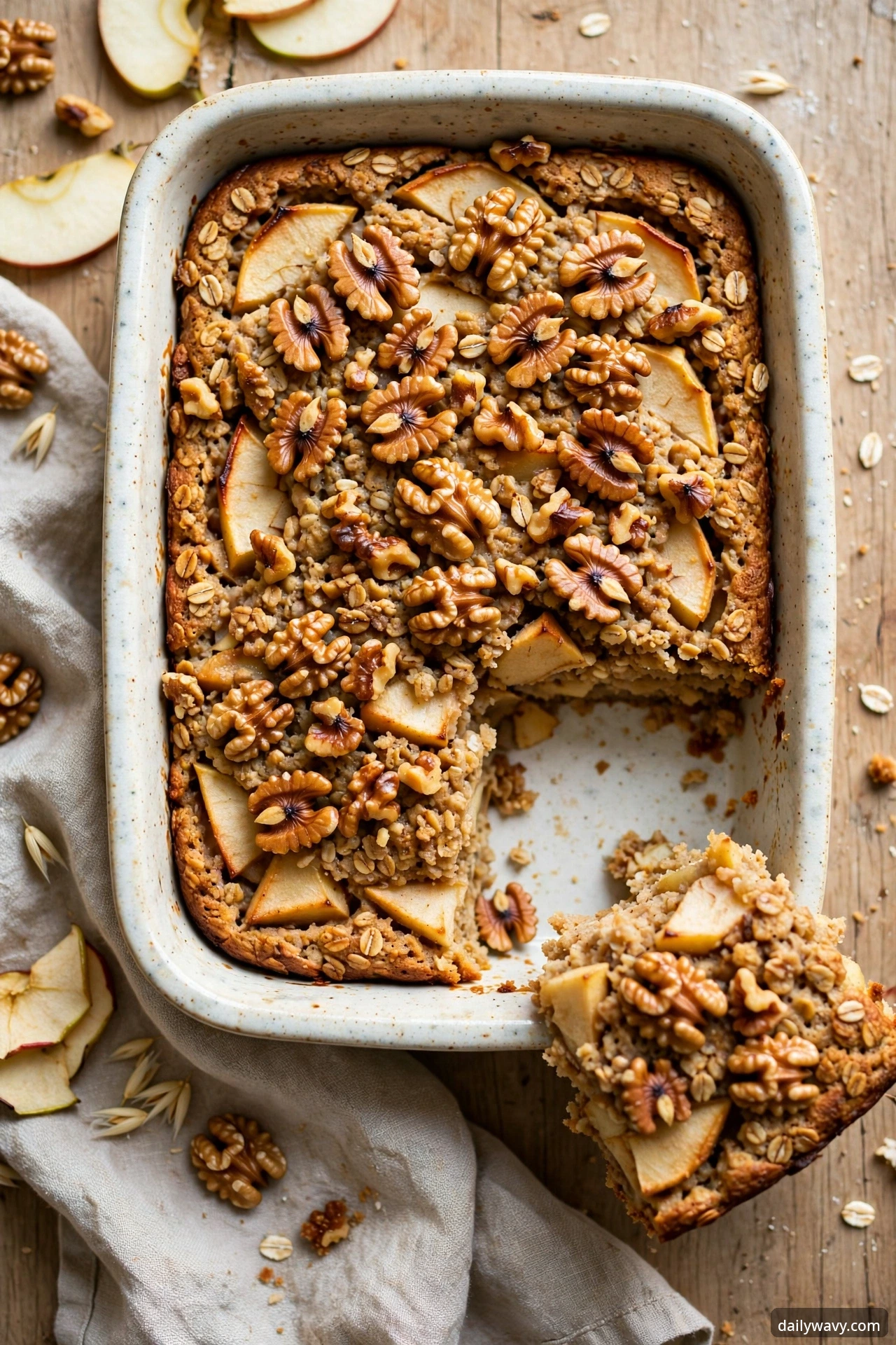 Apple baked oatmeal with maple walnuts