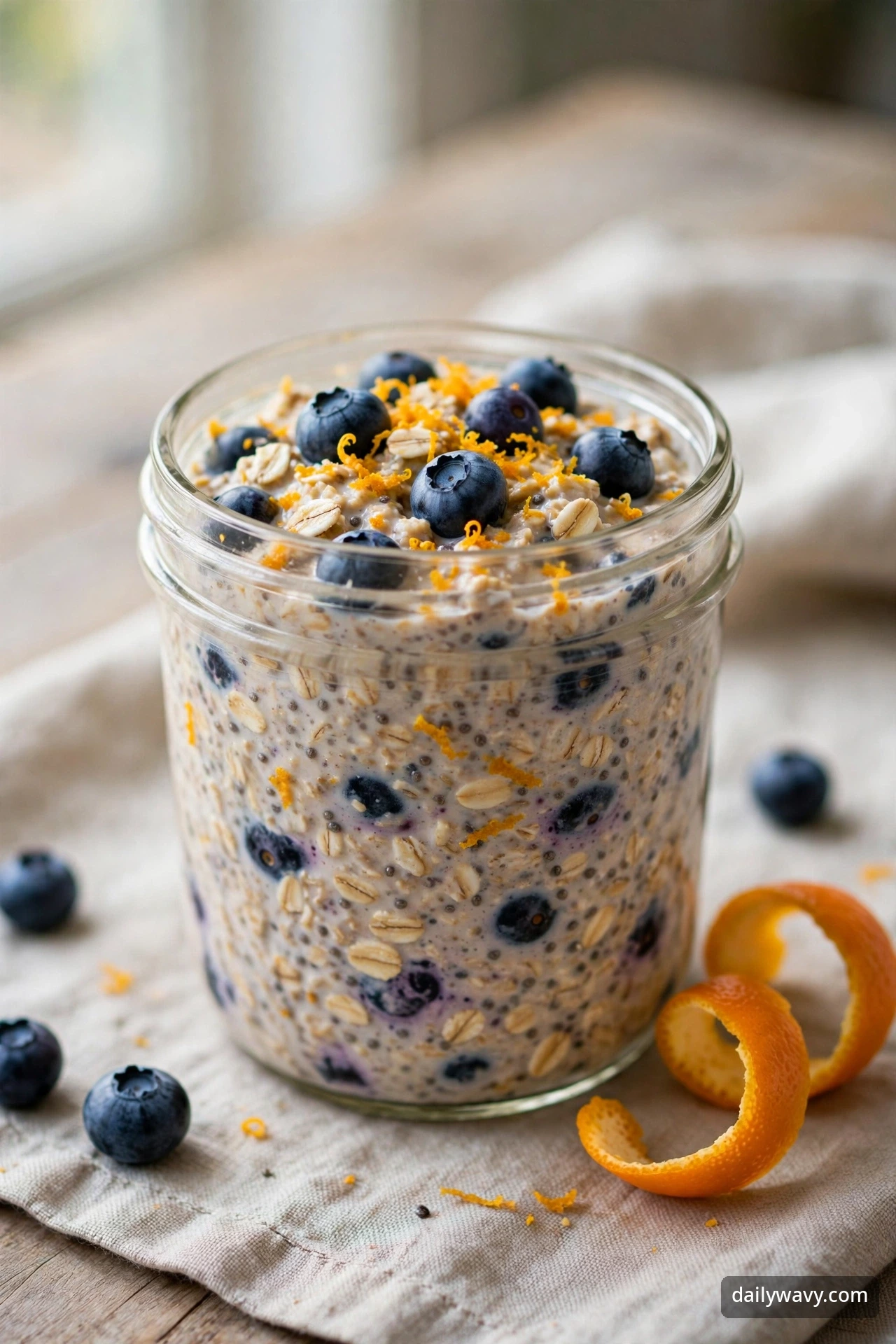 Blueberry Overnight Oats With Orange Zest
