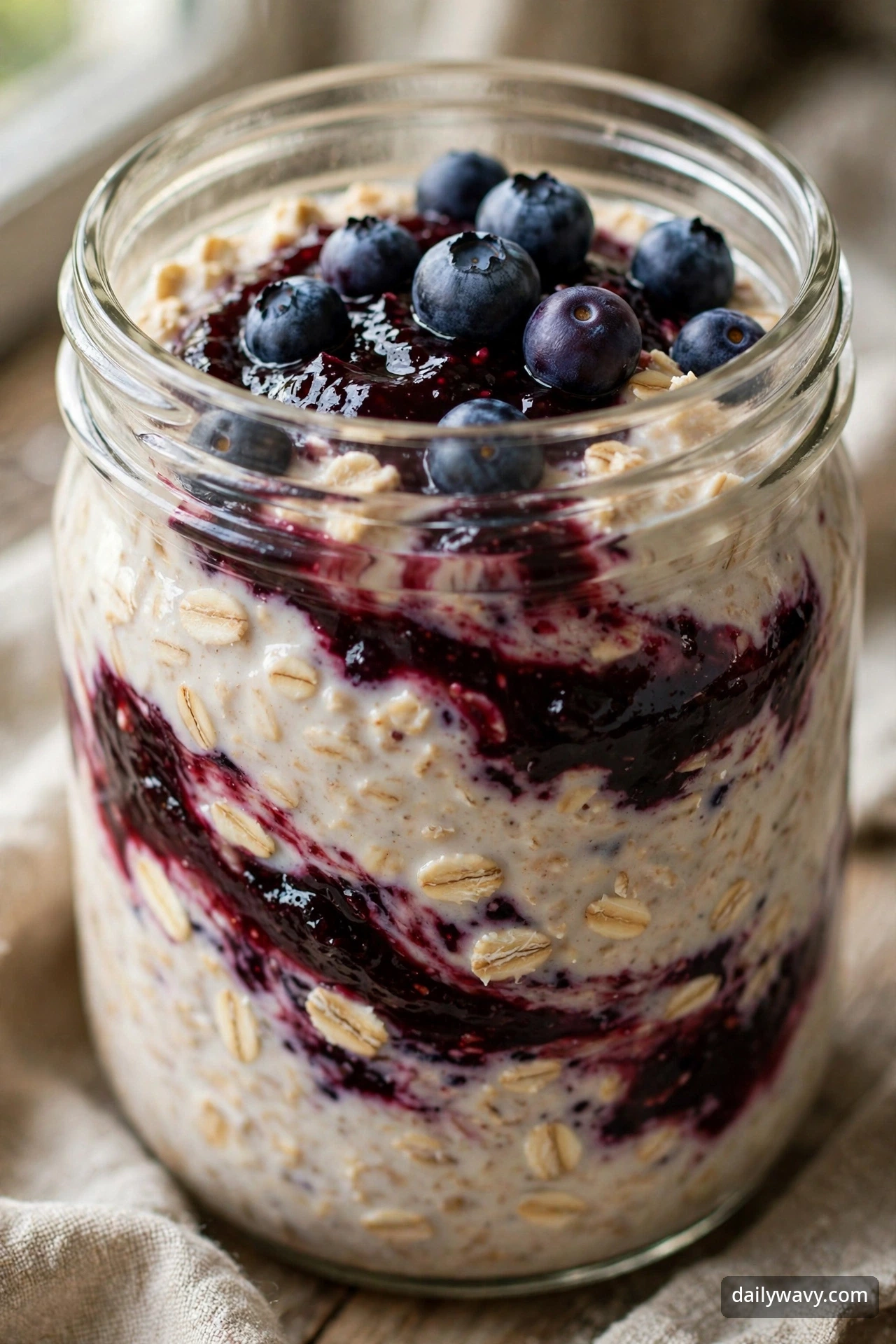 Blueberry Overnight Oats With Blackberry Jam
