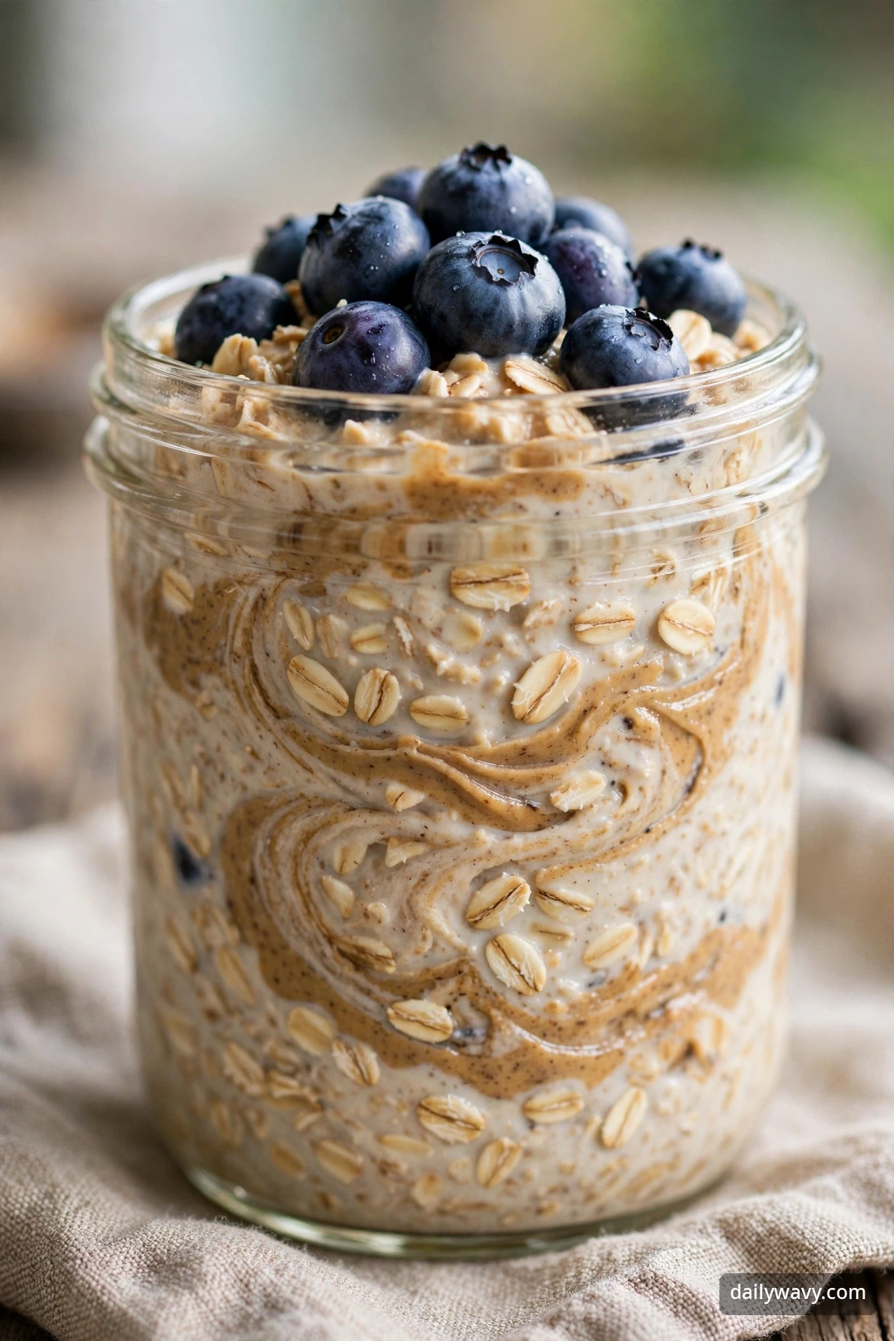 Blueberry Overnight Oats With Sunflower Butter