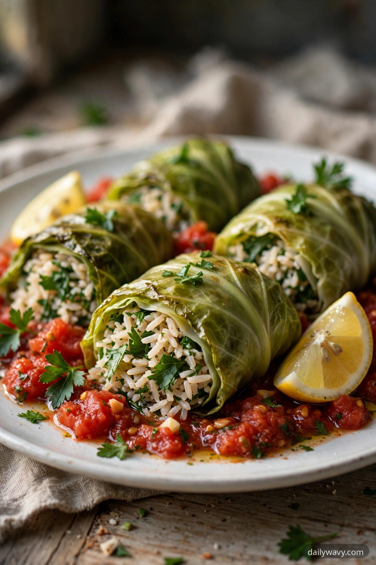 Cabbage Dumpling With Rice And Parsley
