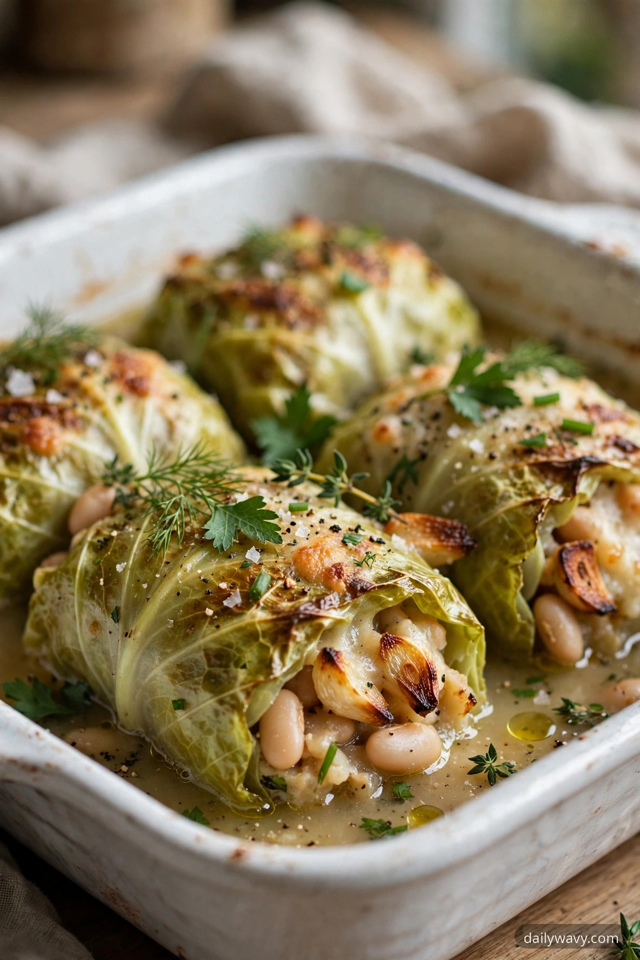 Cabbage Dumpling With Garlic And Herbs