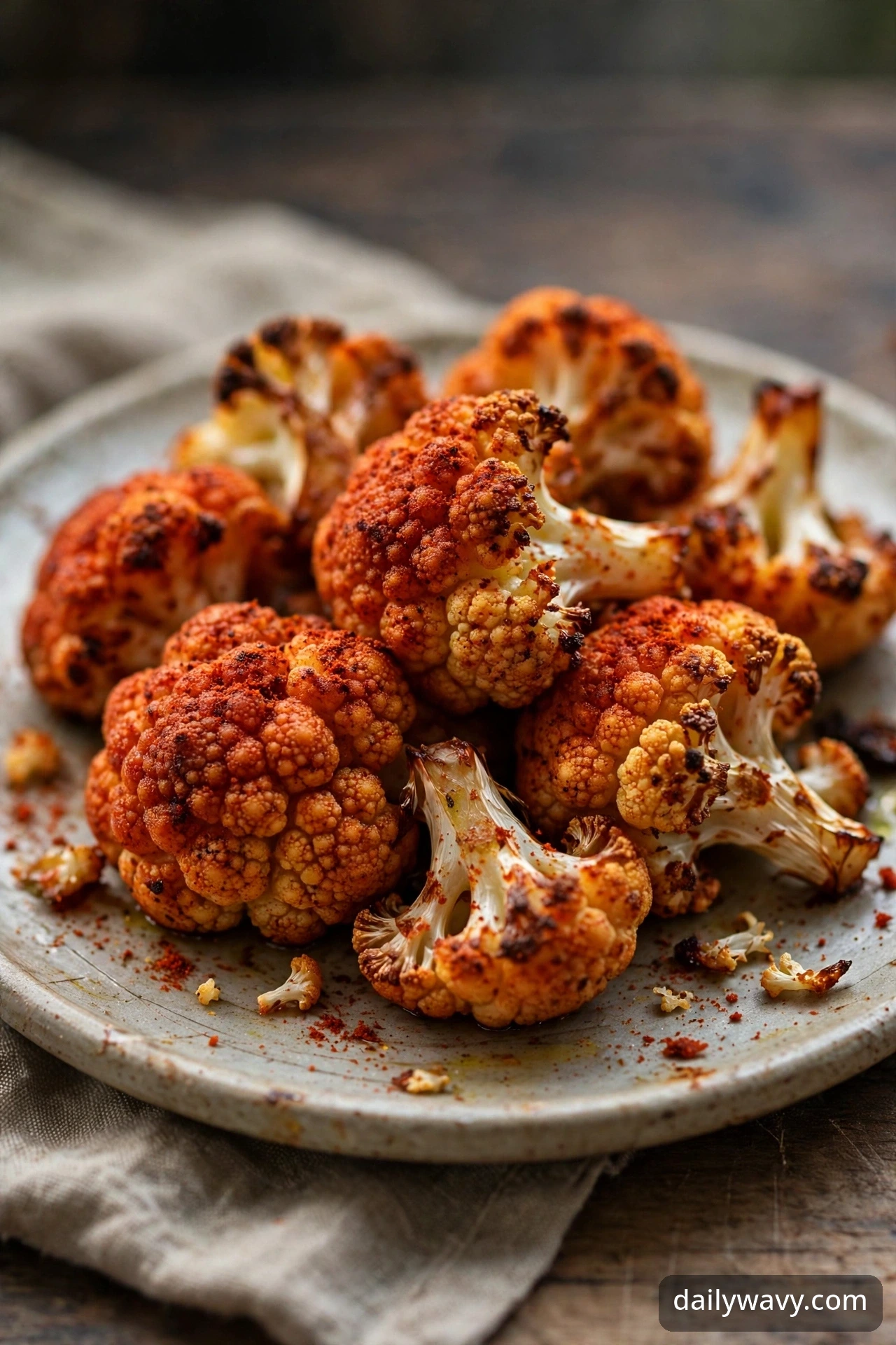 Roasted cauliflower dusted with smoked paprika