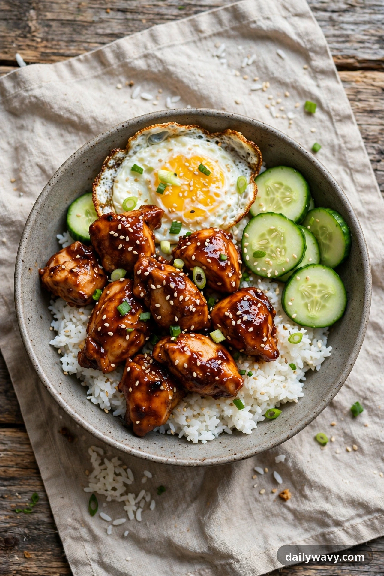 Chicken Rice Bowl With Gochujang And Cucumber