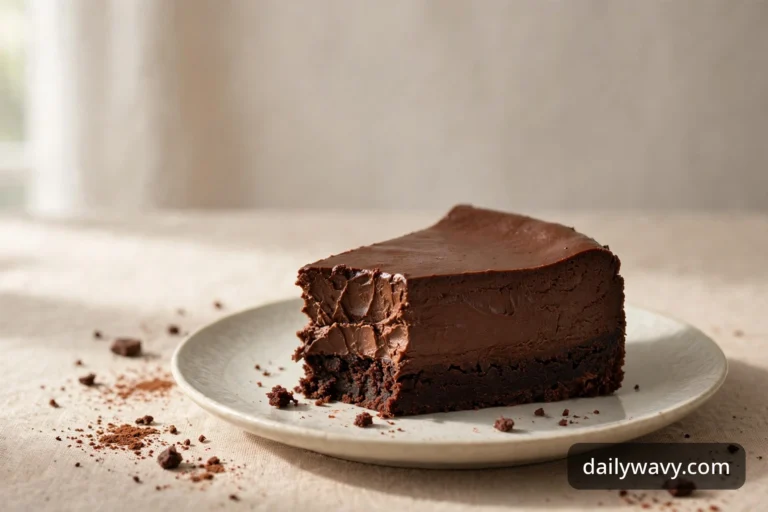 Slice of chocolate cheesecake with a fudgy brownie base on a dessert plate