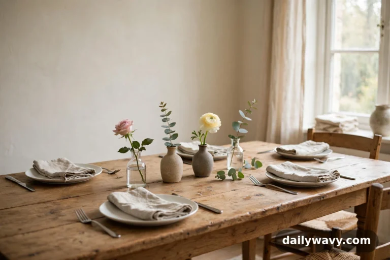 Everyday dinner table setting shown in a complete styled scene