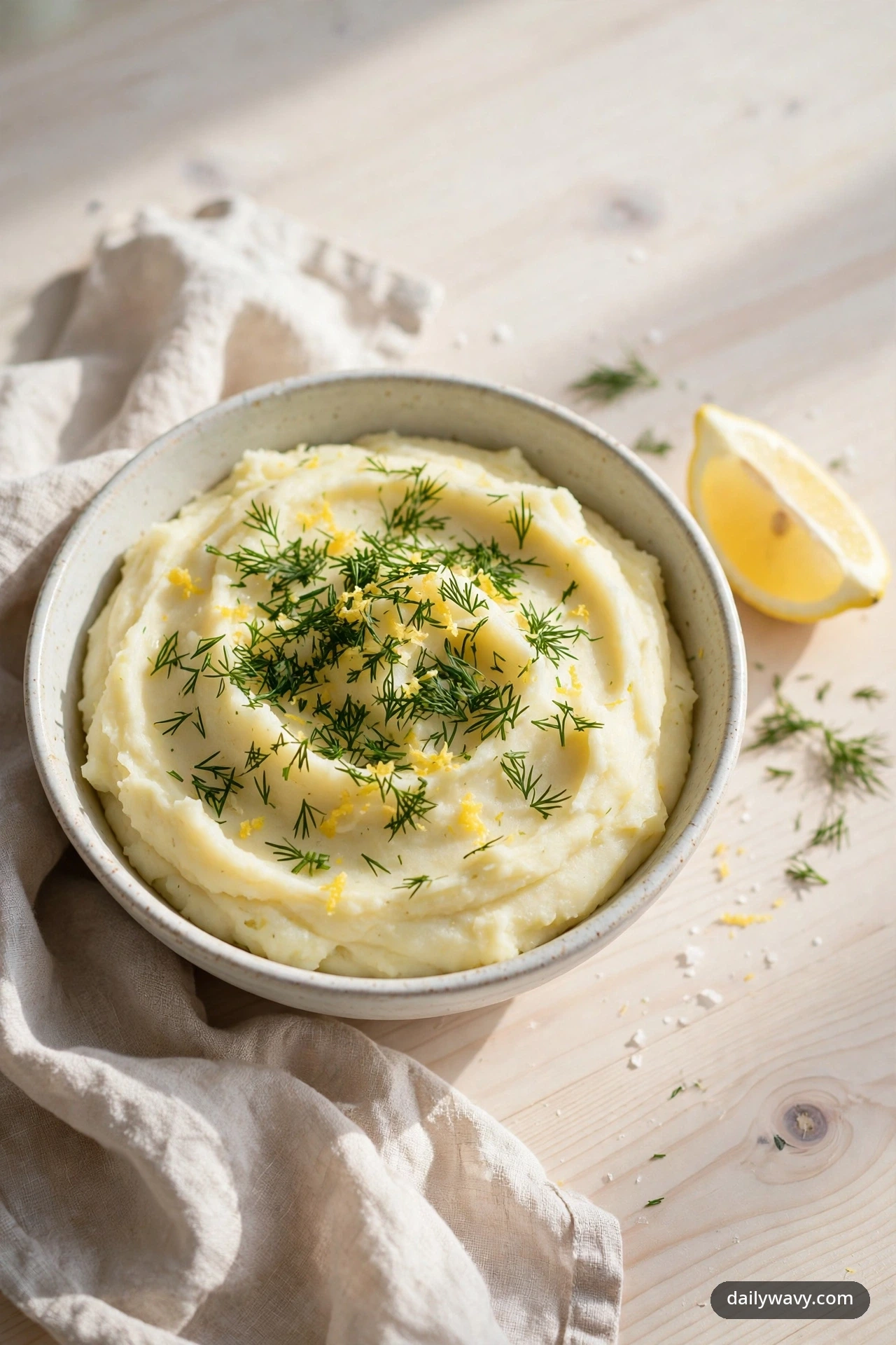 Mashed potatoes with fresh dill and lemon zest
