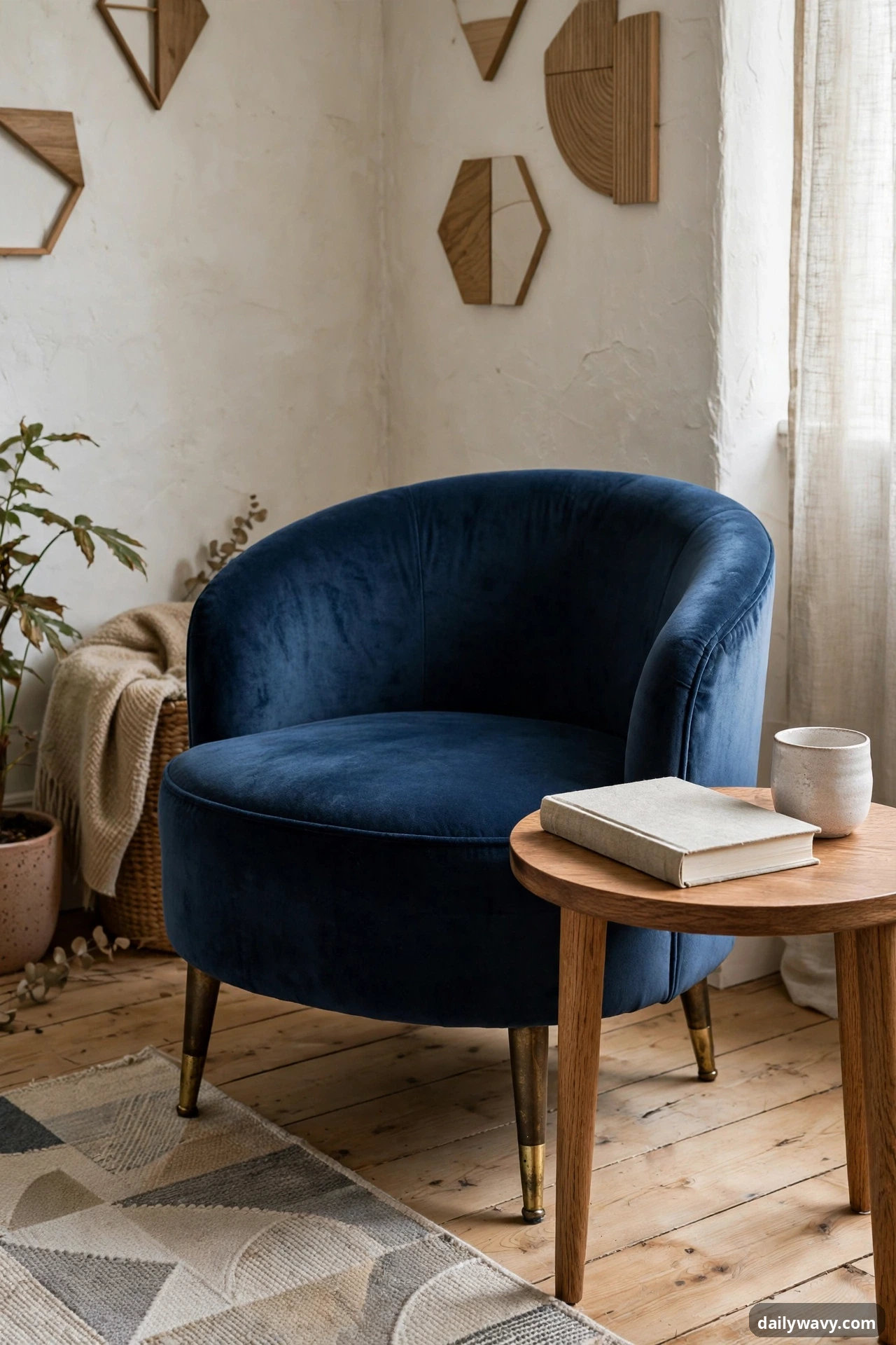 An Accent Chair Beside A Compact Side Table in neo deco home decor
