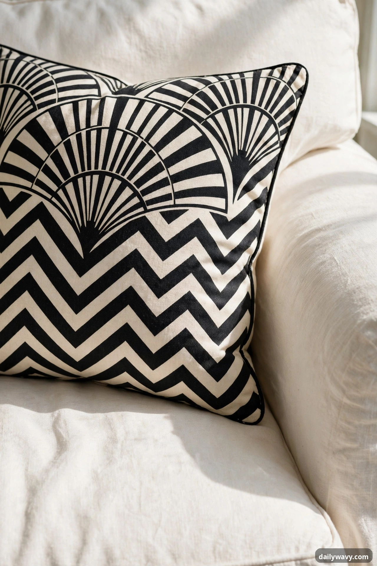 A Patterned Cushion On A Plain Seat in neo deco home decor