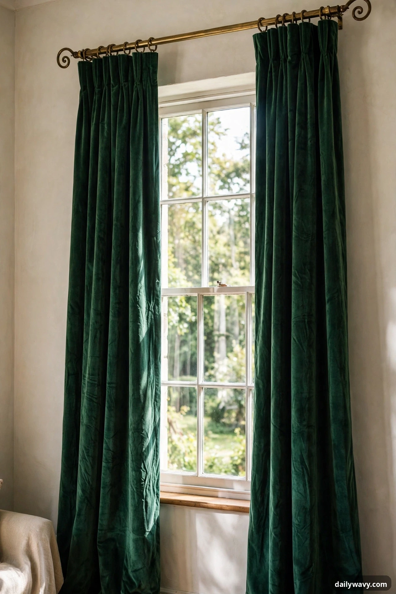 A Textured Curtain Framing A Window in neo deco home decor