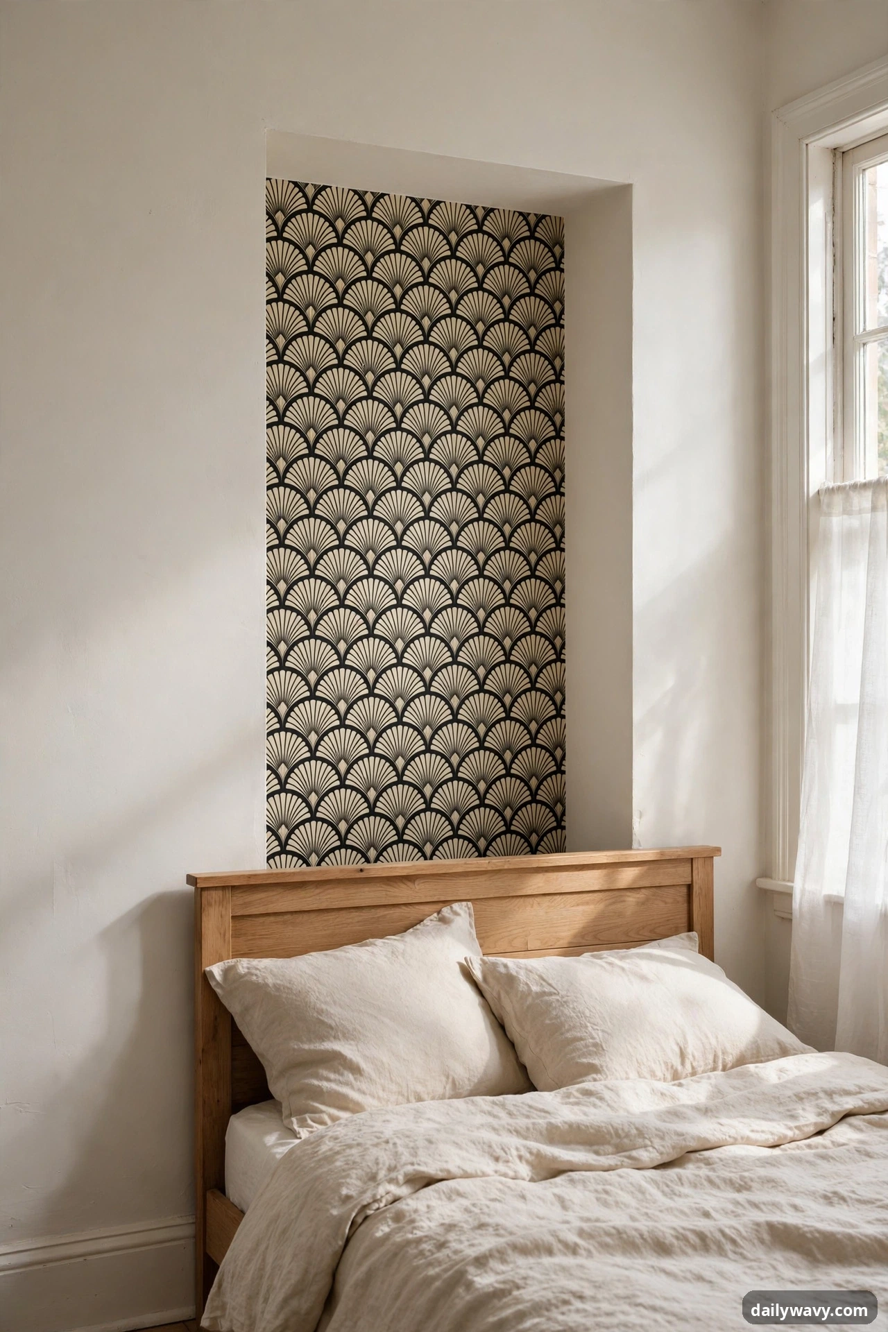 A Restrained Wallpaper Panel in neo deco home decor
