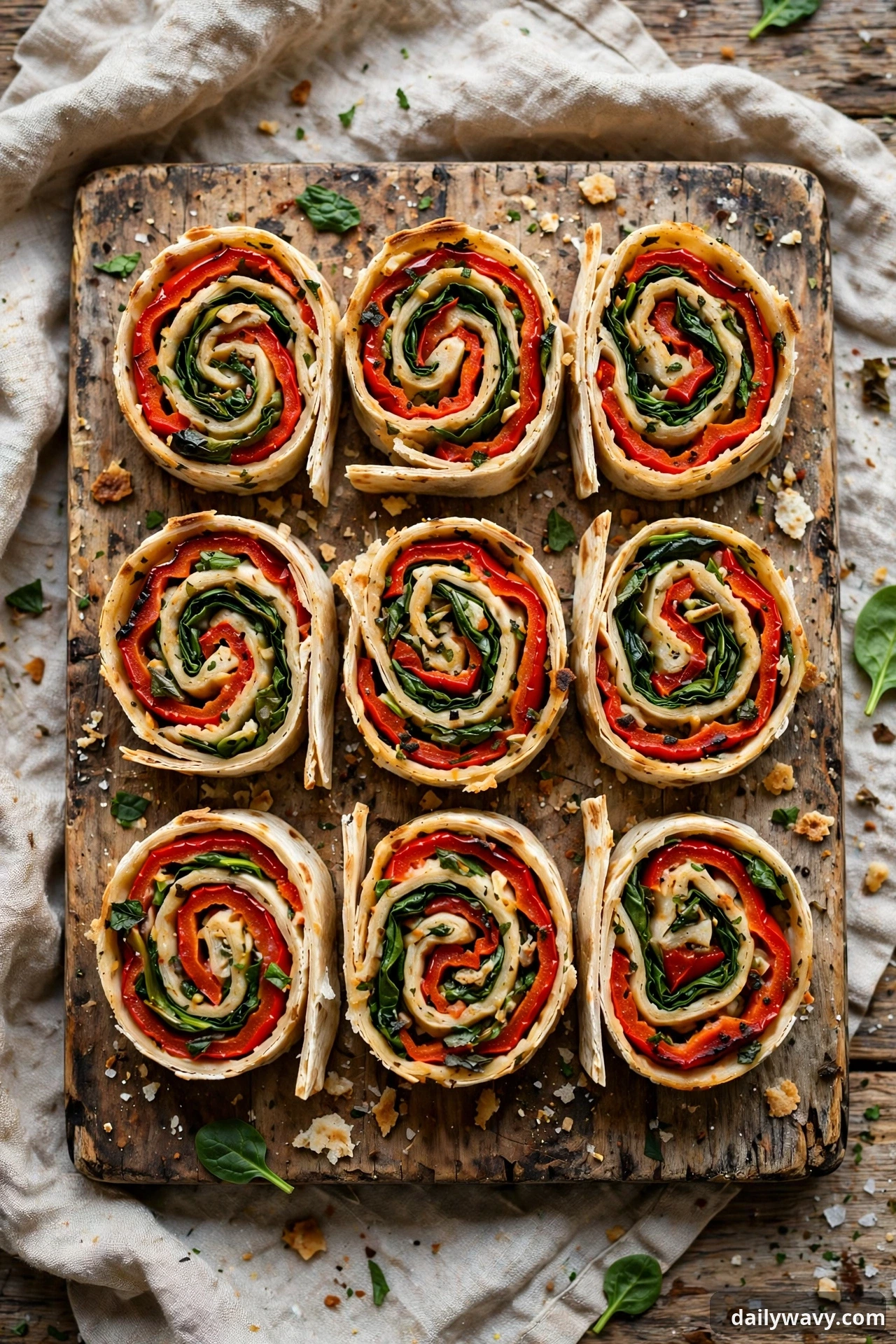 Roasted Pepper Pinwheels