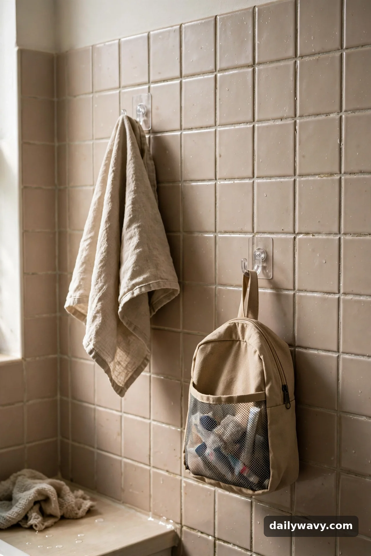 A Hook Solution Suited To The Surface in small bathroom storage