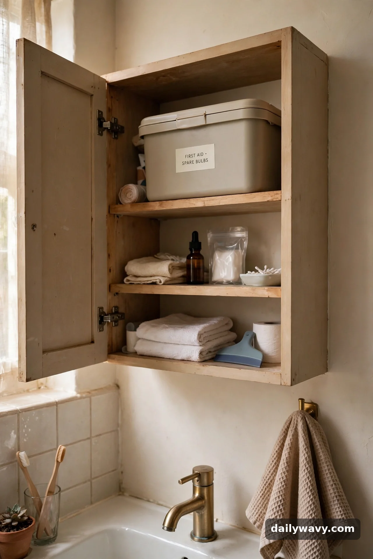 A Closed Box For Rarely Used Items in small bathroom storage