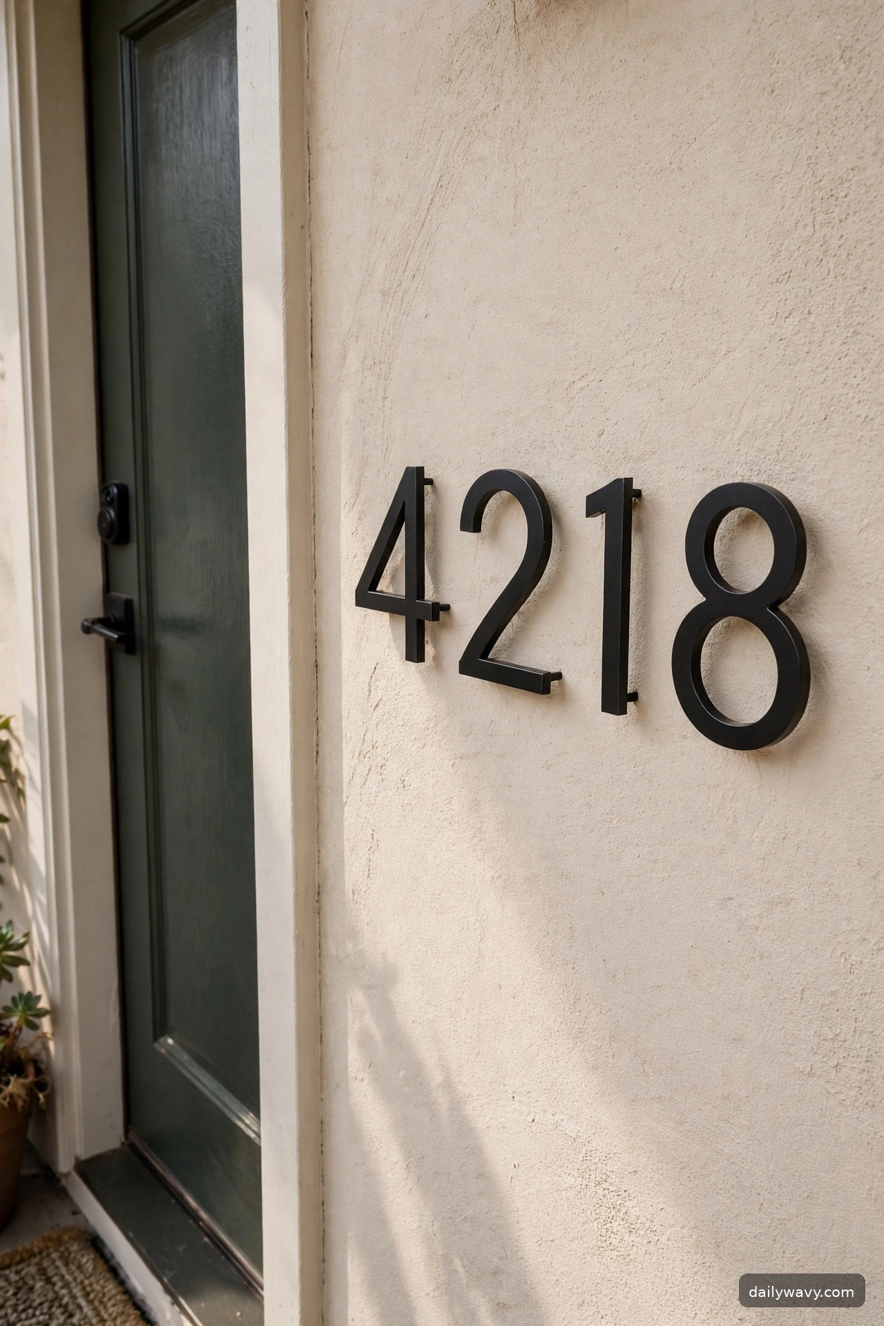 House numbers displayed beside a front door