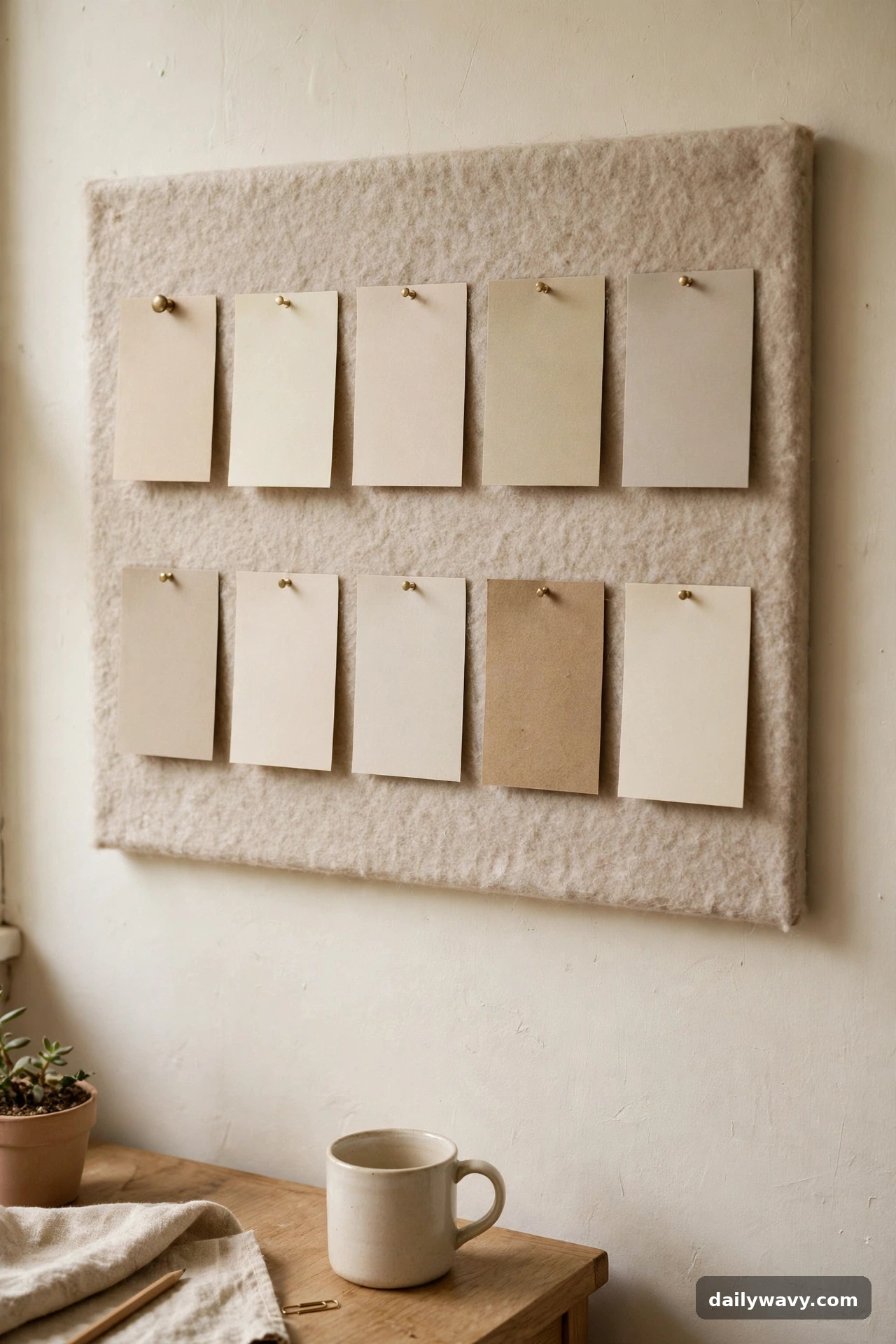 A Soft Pinboard With Organized Notes in small home office decor