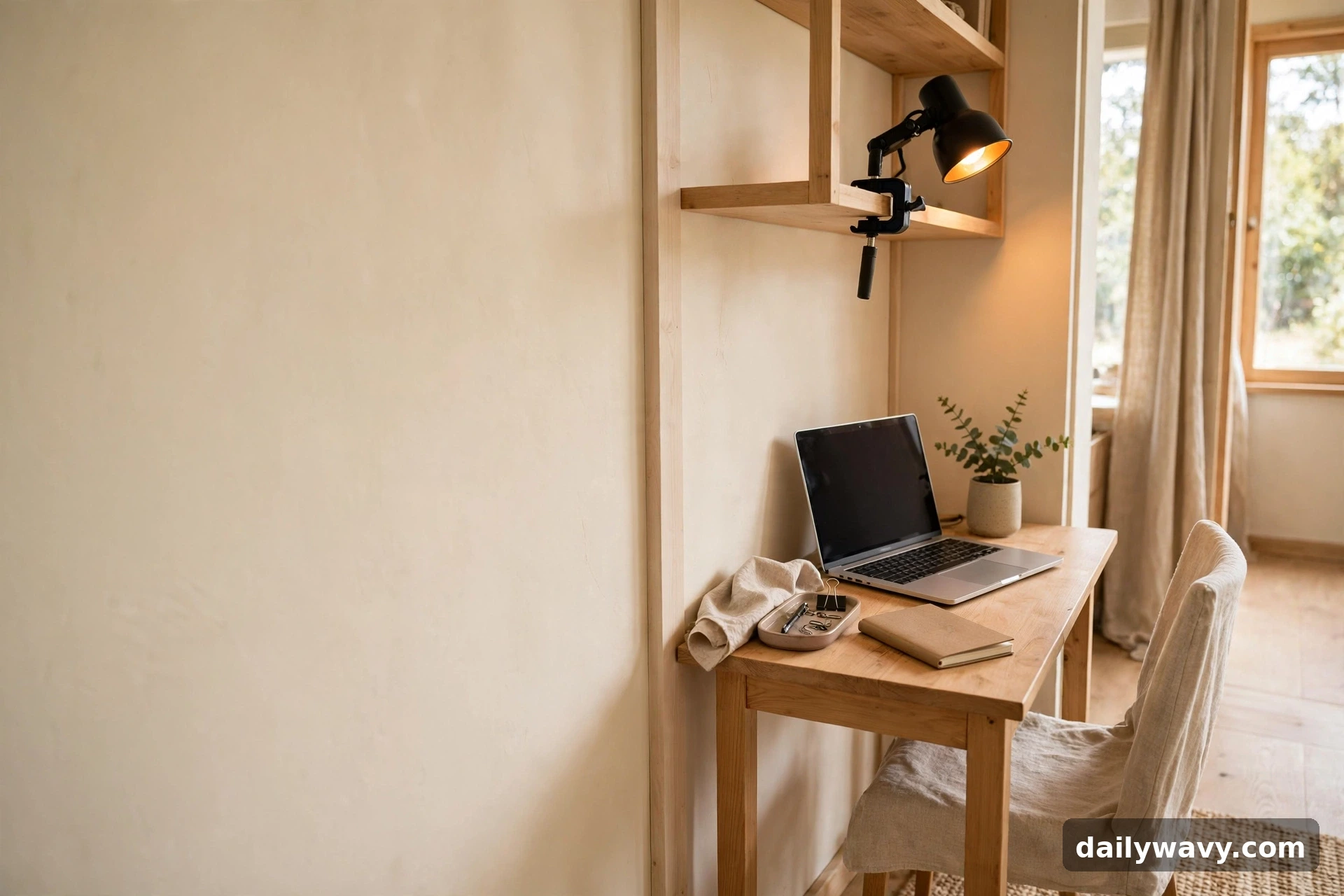 Small home office decor shown in a complete styled scene