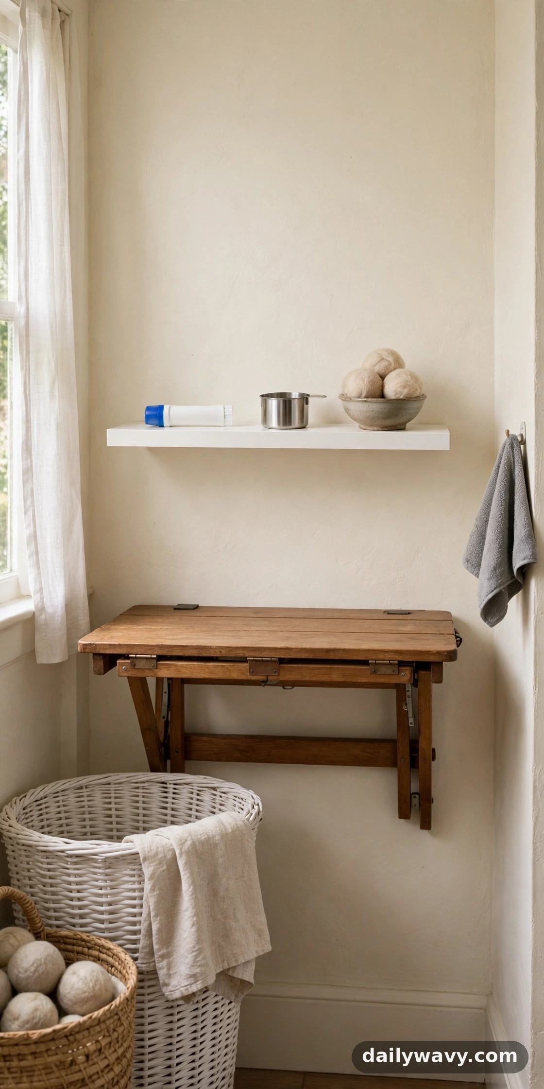 A shelf above a reachable work zone